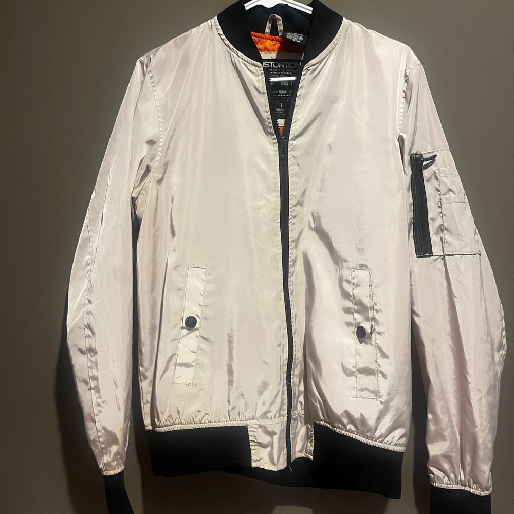 Men's Cream Distortion small Bomber Jacket